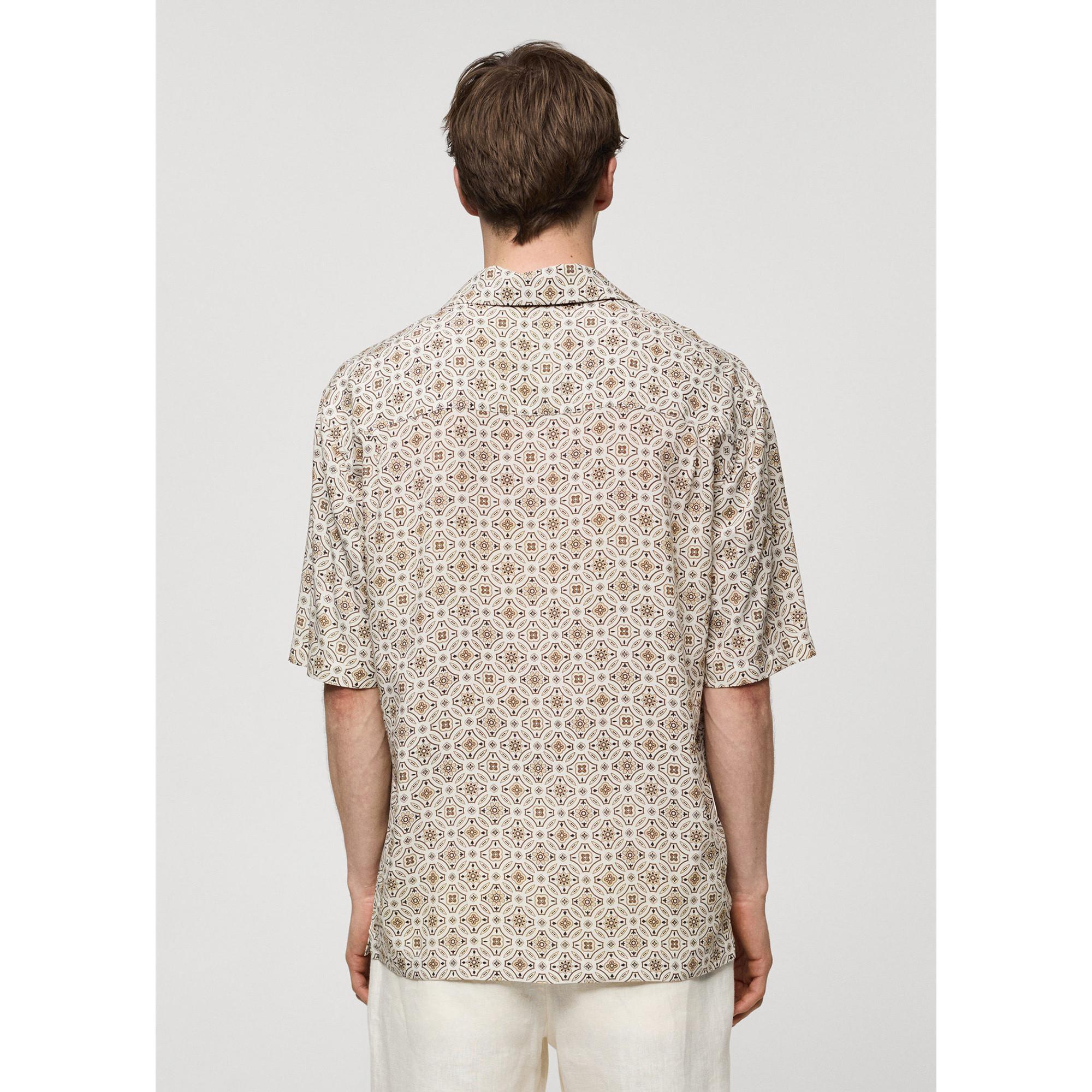 Mango Man Gemustertes Kurzarmhemd  