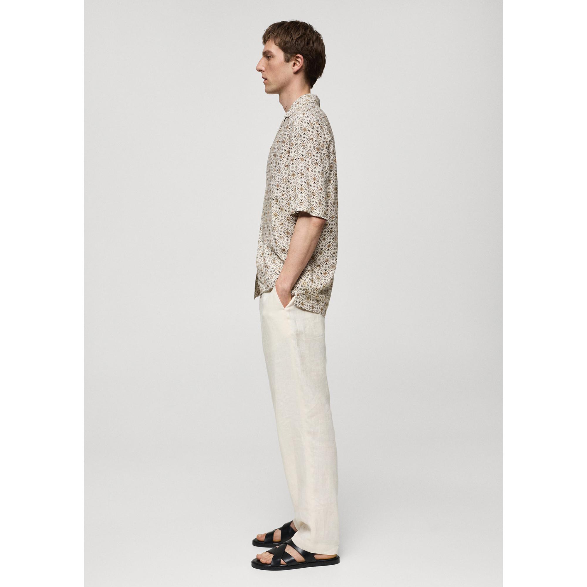 Mango Man Gemustertes Kurzarmhemd  