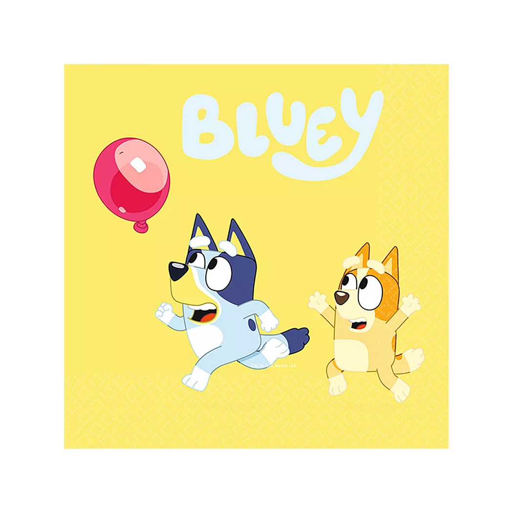 Amscan - 16 Servietten Bluey, 33 x 33 cm, Multicolor