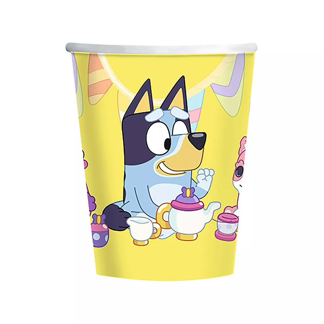 Amscan - Bluey 8 Becher, Multicolor