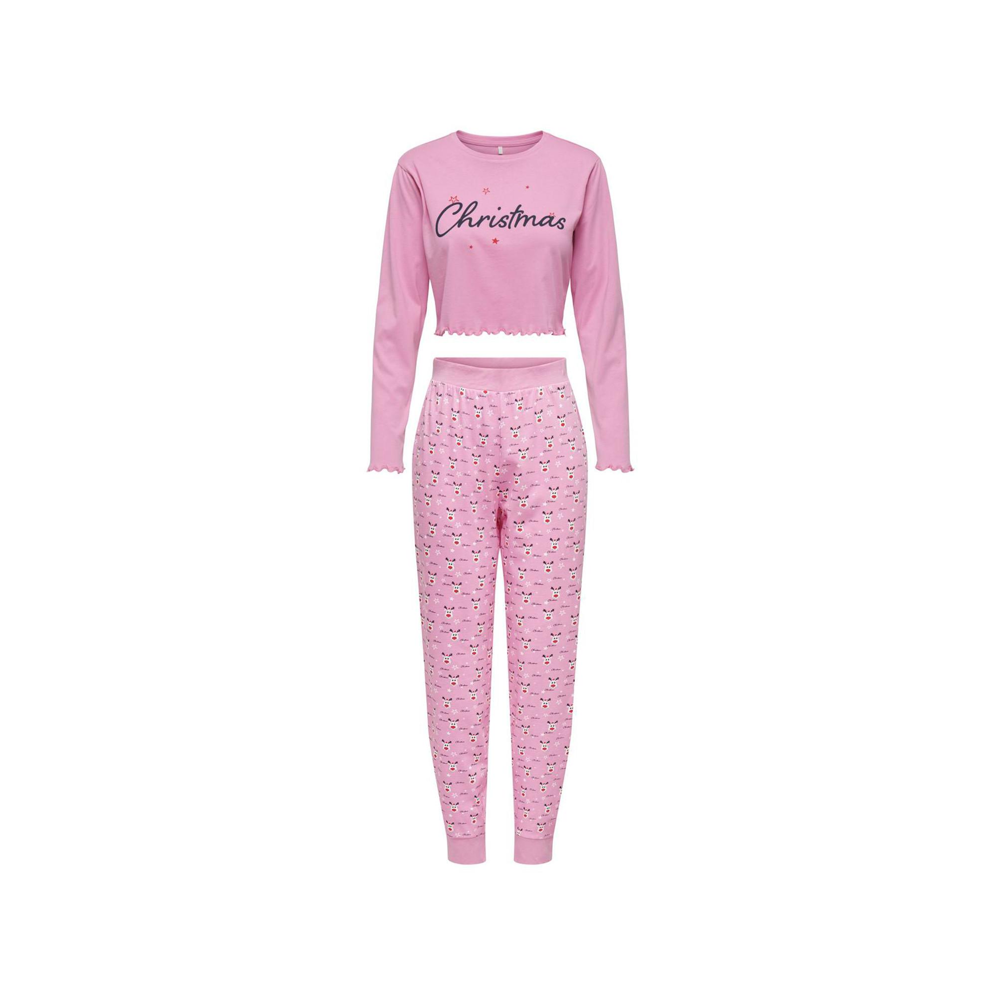 Only Lingerie Christmas Cropped Nightwear Set Pyjama-Set, manches longues 