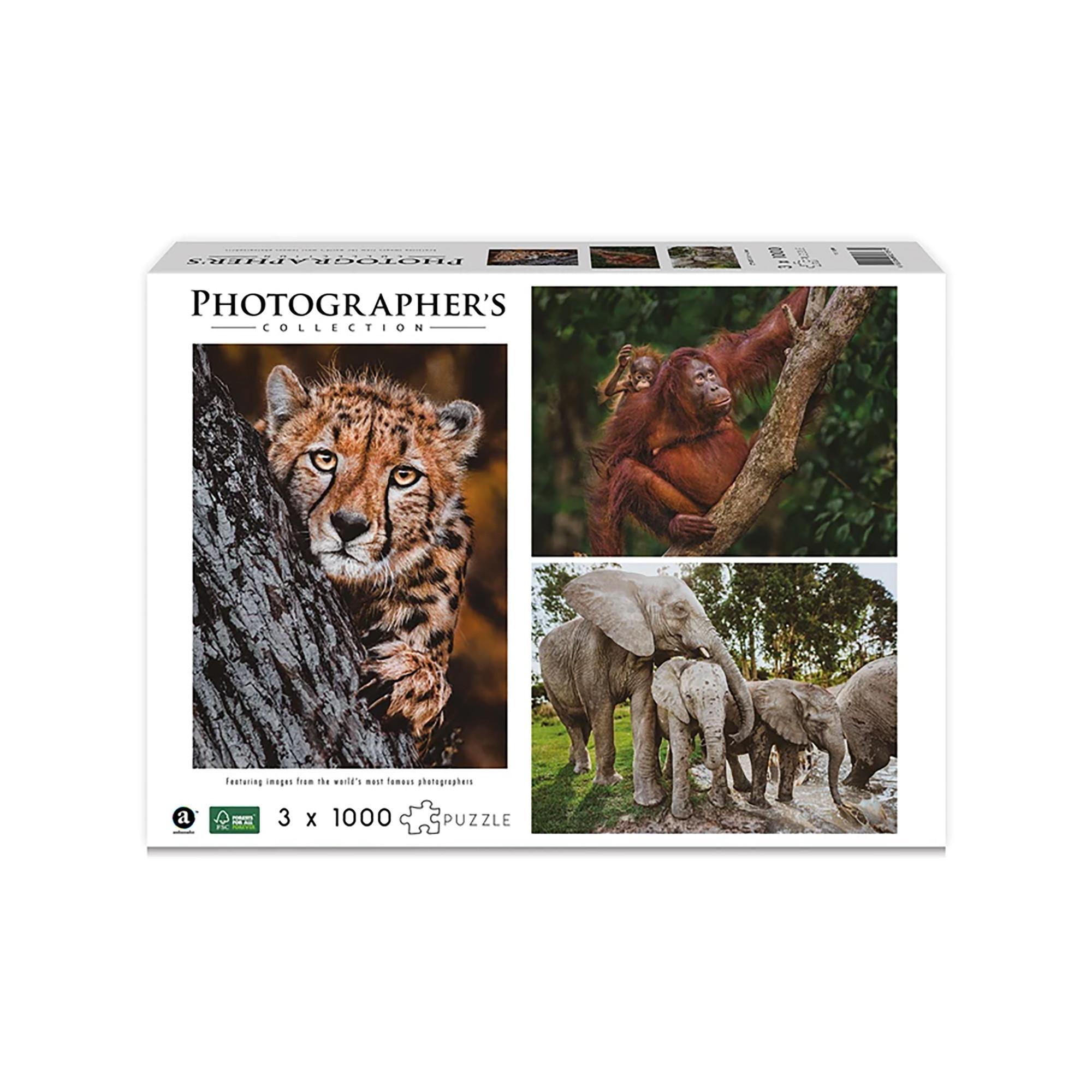 Merchant Ambassador  Puzzle Wildtier Familien, 3 x 1000 Teile 