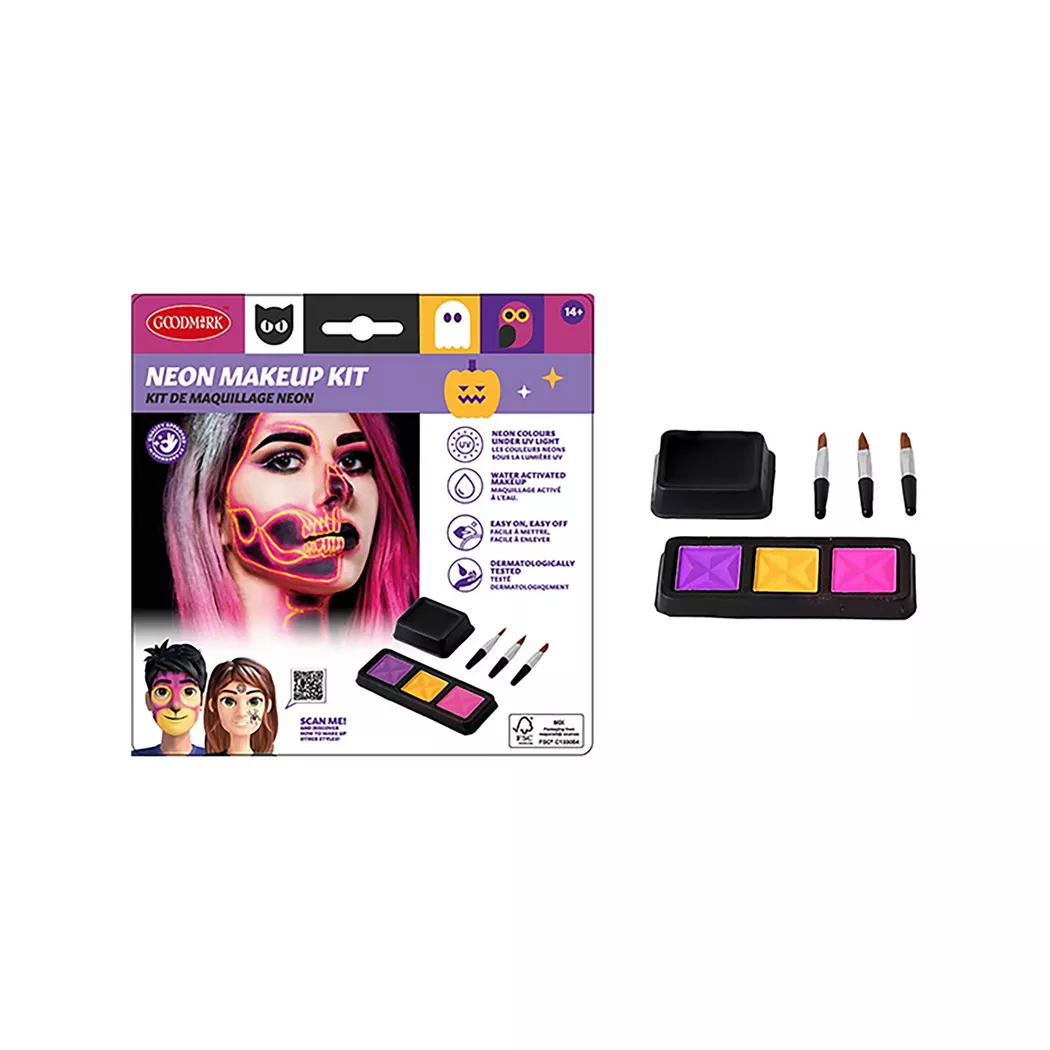 Goodmark Neon Pink UV Makeup Kit Multicolor