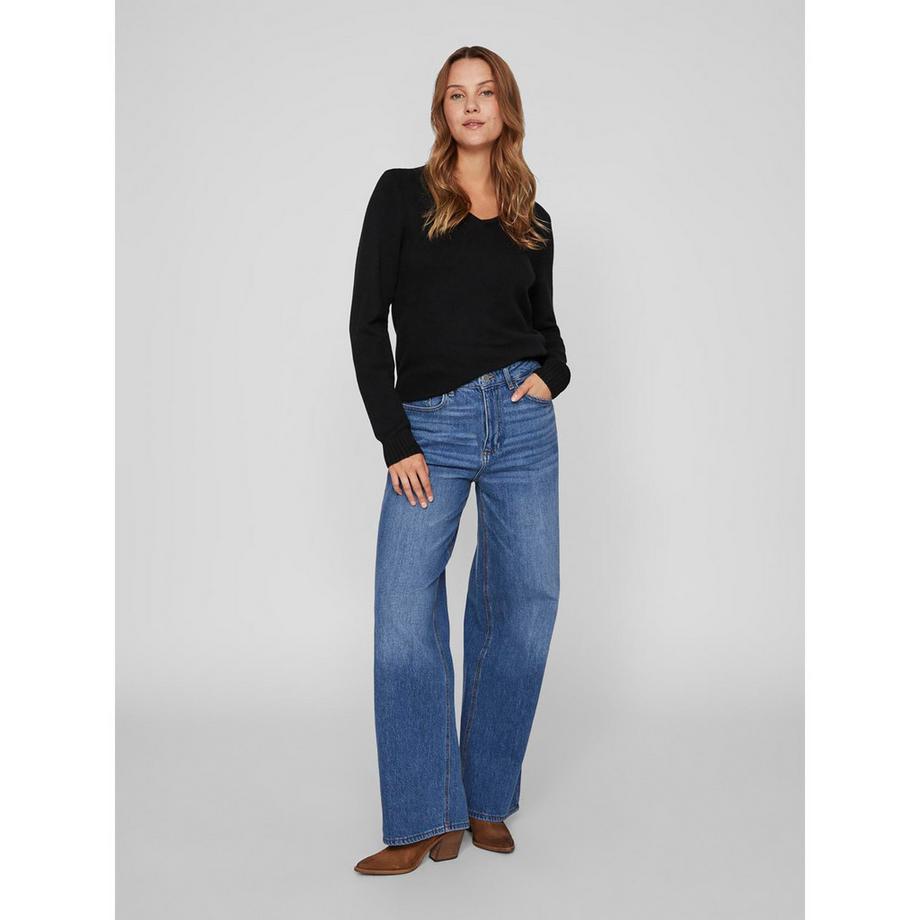 VILA Pullover Scollo a V a Costine  