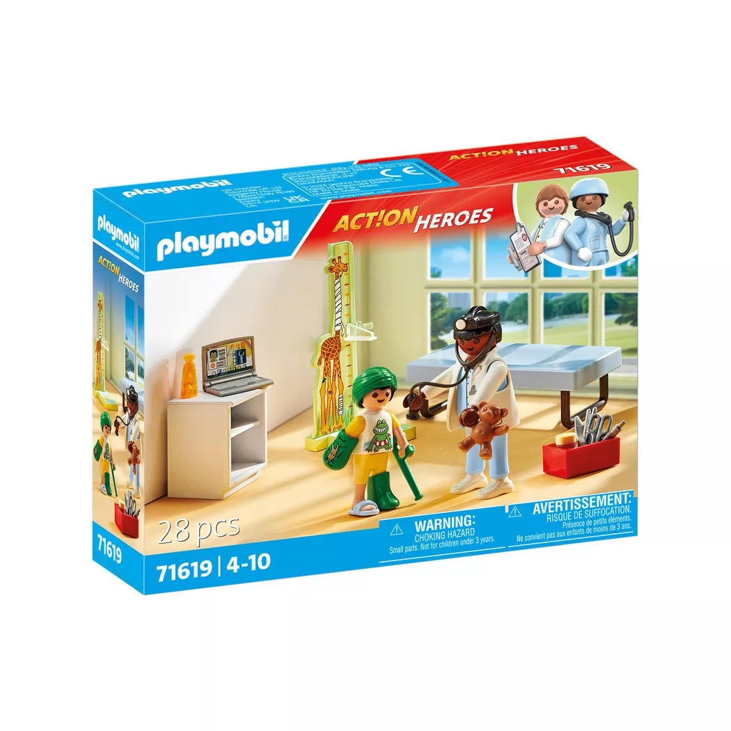 Playmobil - 71619 Kinderarzt mit Teddybär, Multicolor