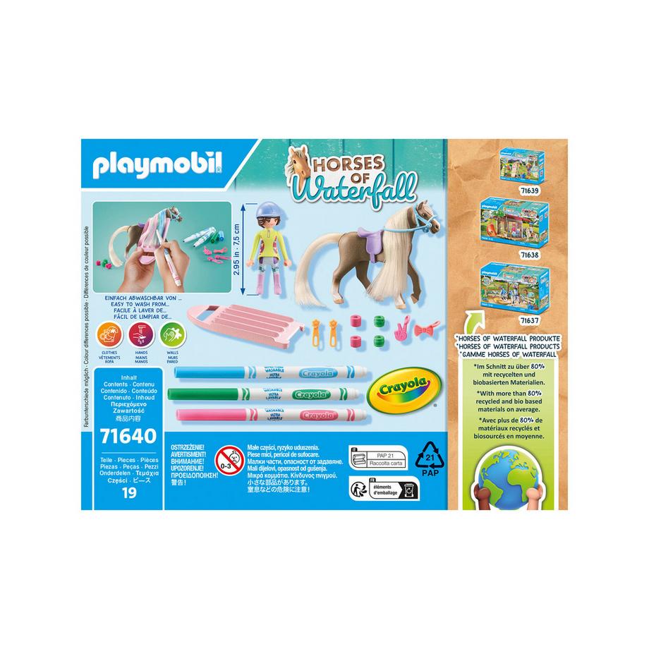 Playmobil  71640 Cavalière avec crinière de cheval à colorier 