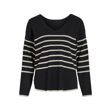 VILA Pull Col V Rayé  