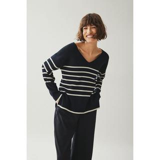 VILA Pull Col V Rayé  