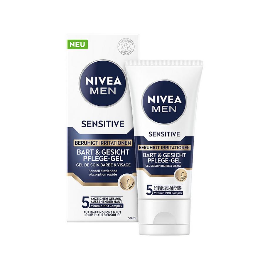 NIVEA  MEN Sensitive Bart & Gesicht Pflege-Gel 