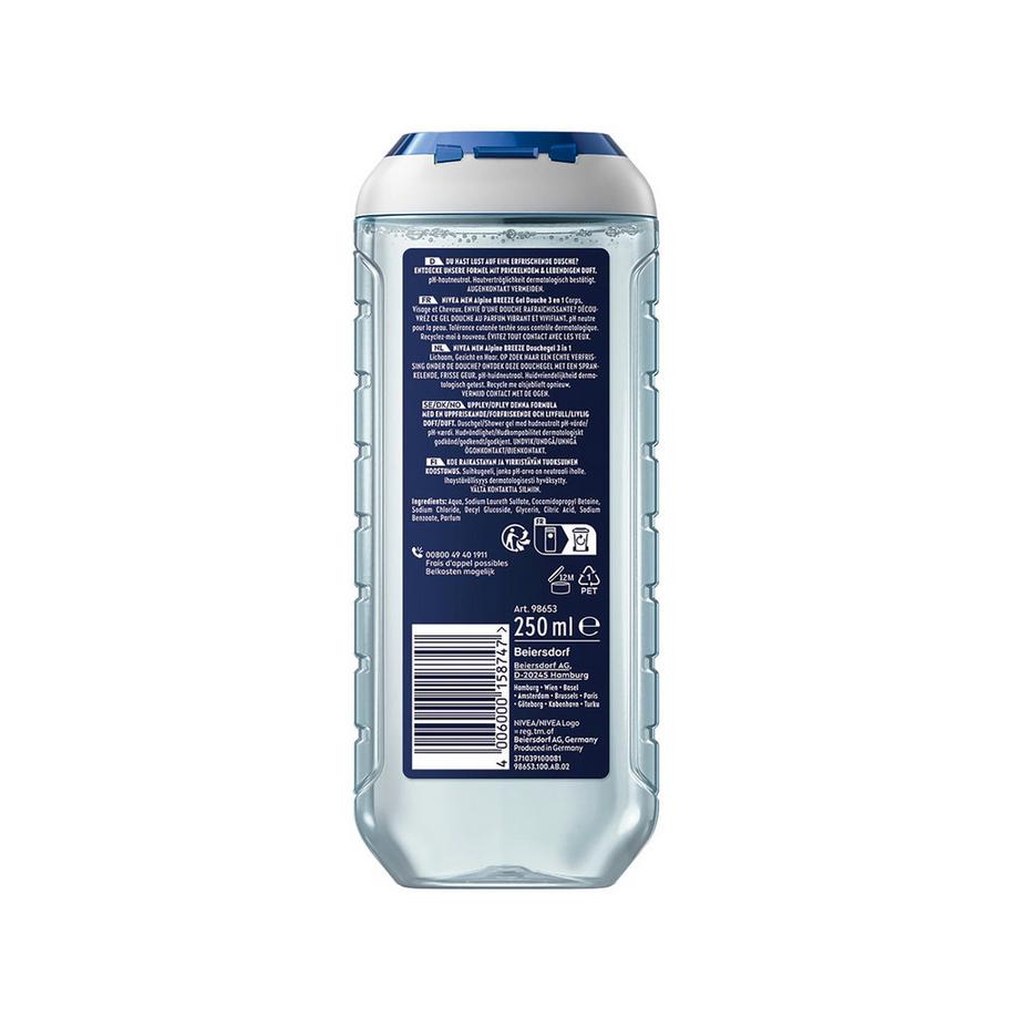 NIVEA  Gel douche MEN Alpine Breeze 3 en 1 