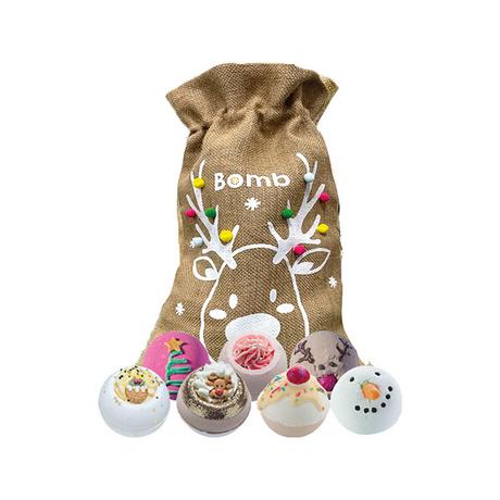 Bombcosmetics Christmas Rein- Cheer Hessian Sack  Set 