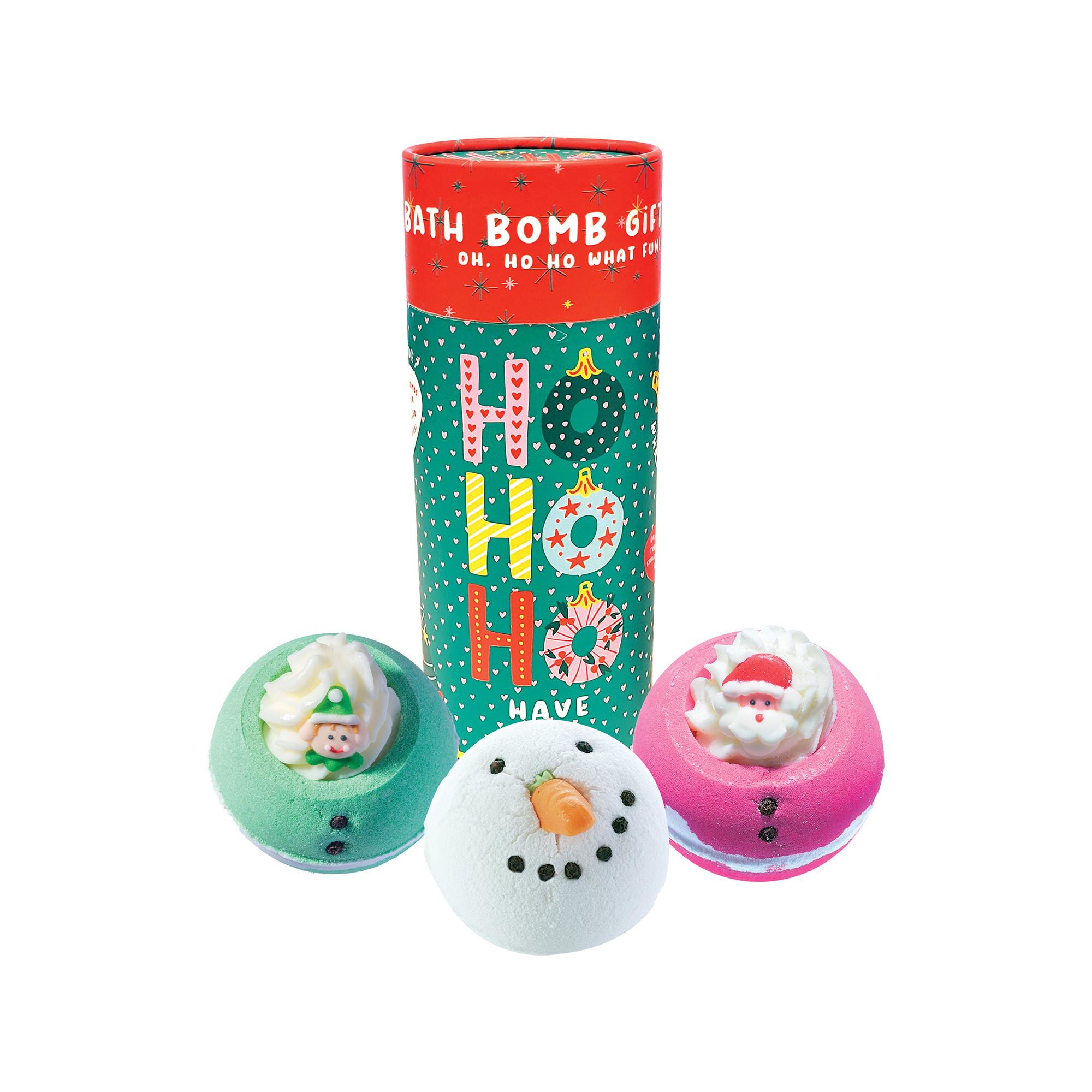 Bombcosmetics Ho Ho Ho Bath Blaster Tube Gift     Set 