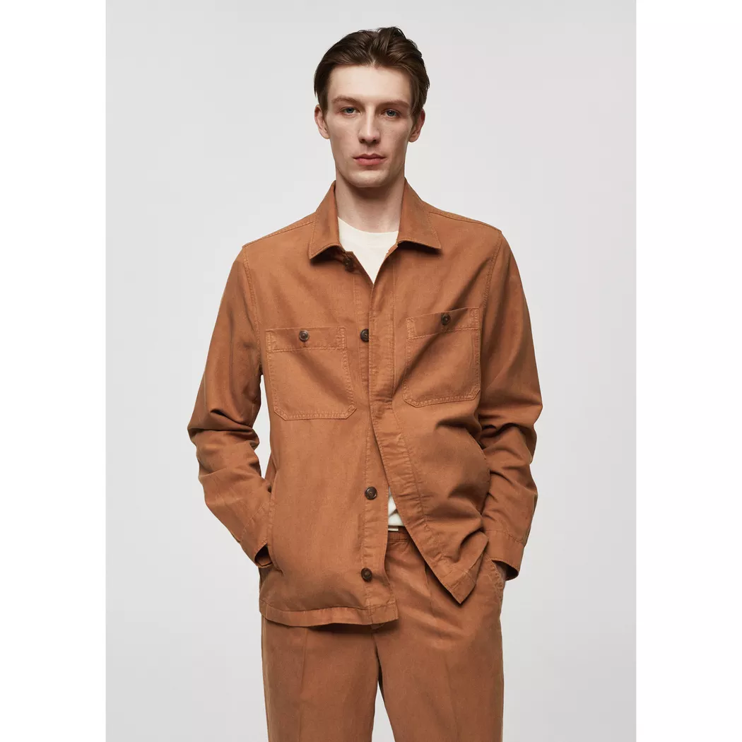 Mango Man - Overshirt, für Herren, Orange, Größe S