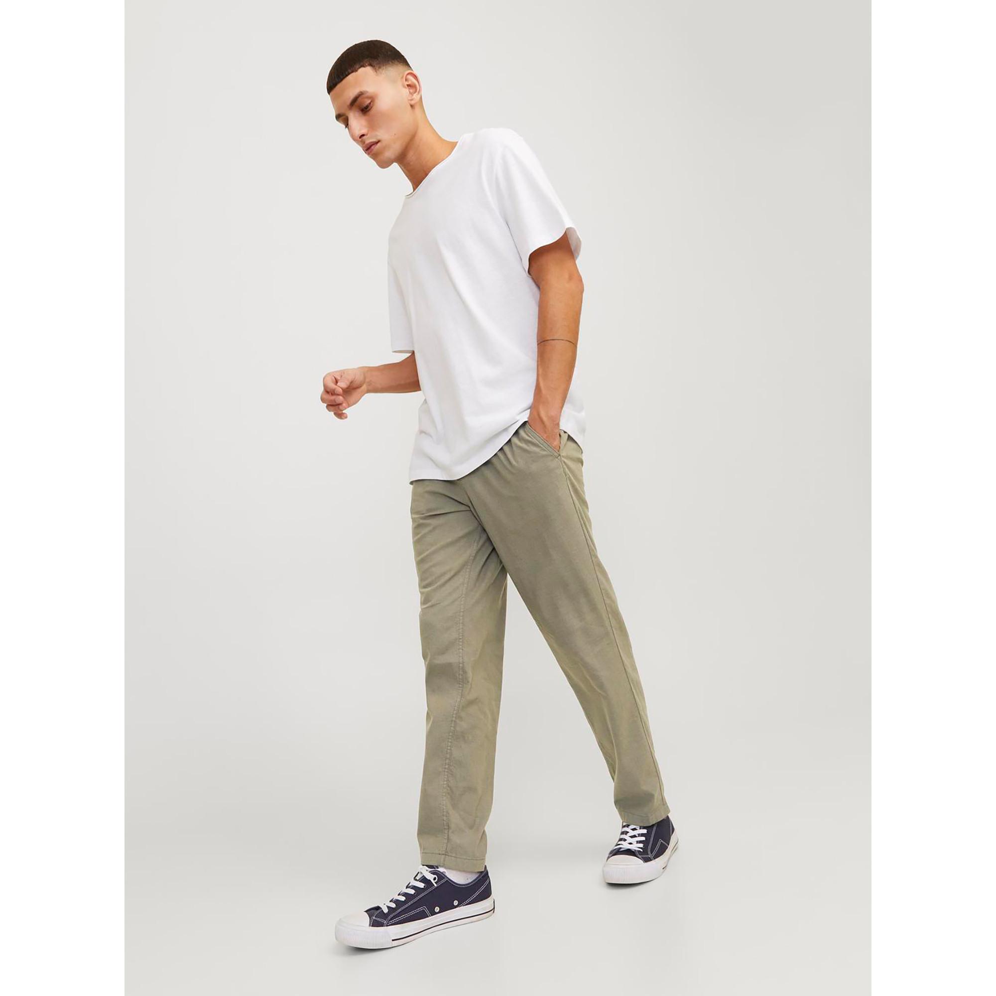 JACK & JONES JPSTACE JJDAVE BREEZE JOGGER SN Pantoloni, chino, in lino, regular fit 