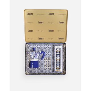 BIALETTI Set caffettiera a pistone Moka 3T D&G Blue Mediterraneo 