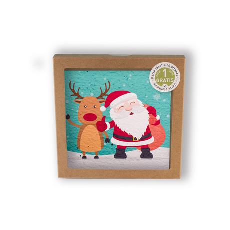 Hervorragend Biglietti di Natale Babbo Natale e renne  