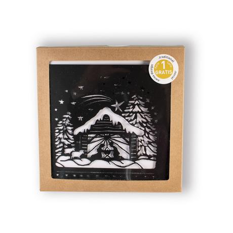 Hervorragend Weihnachtskarten Krippe im Schnee 