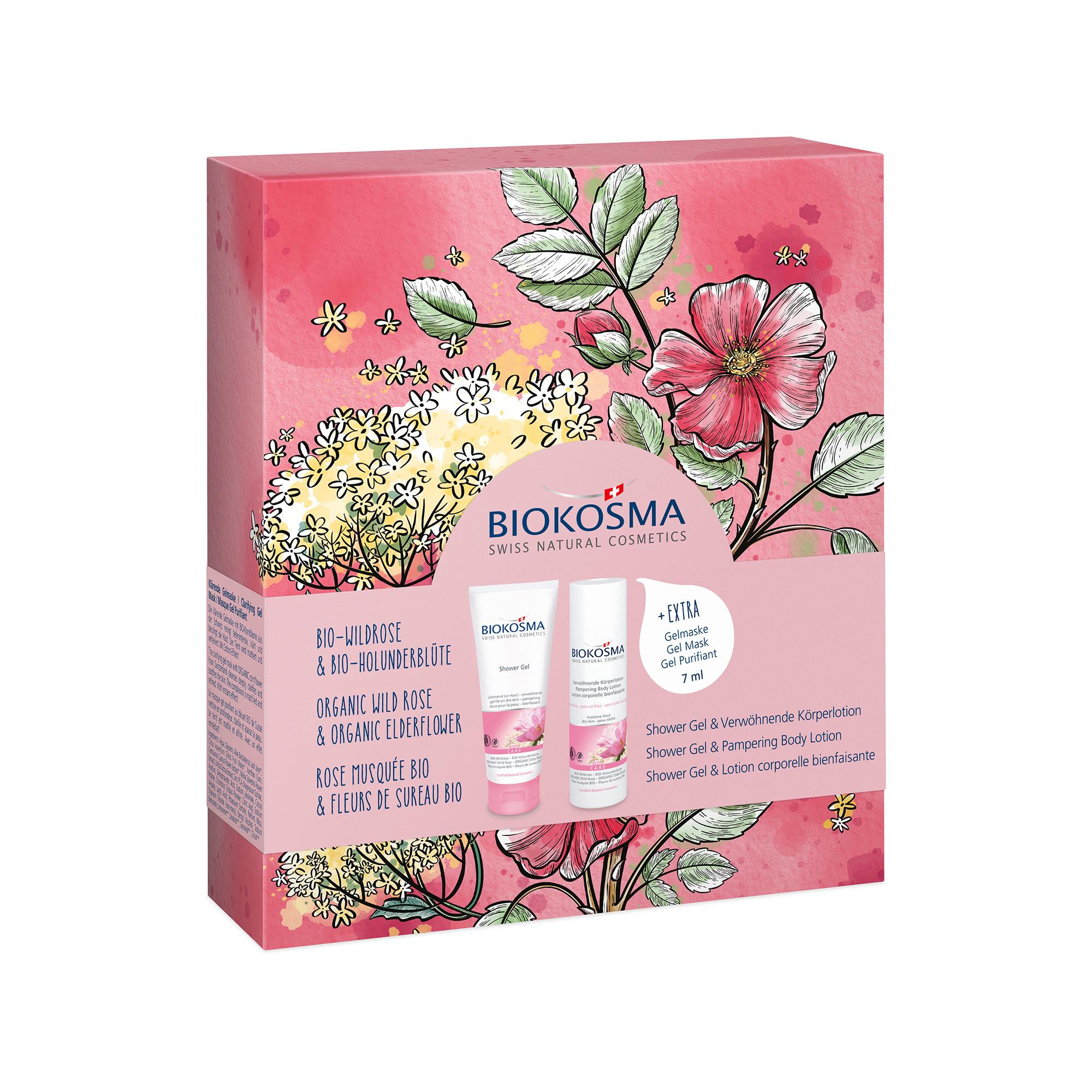 BIOKOSMA Biokosma Set Wildrose-Holunder  Set da regalo 2024 Rosa mosqueta - Fiore di sambuco 