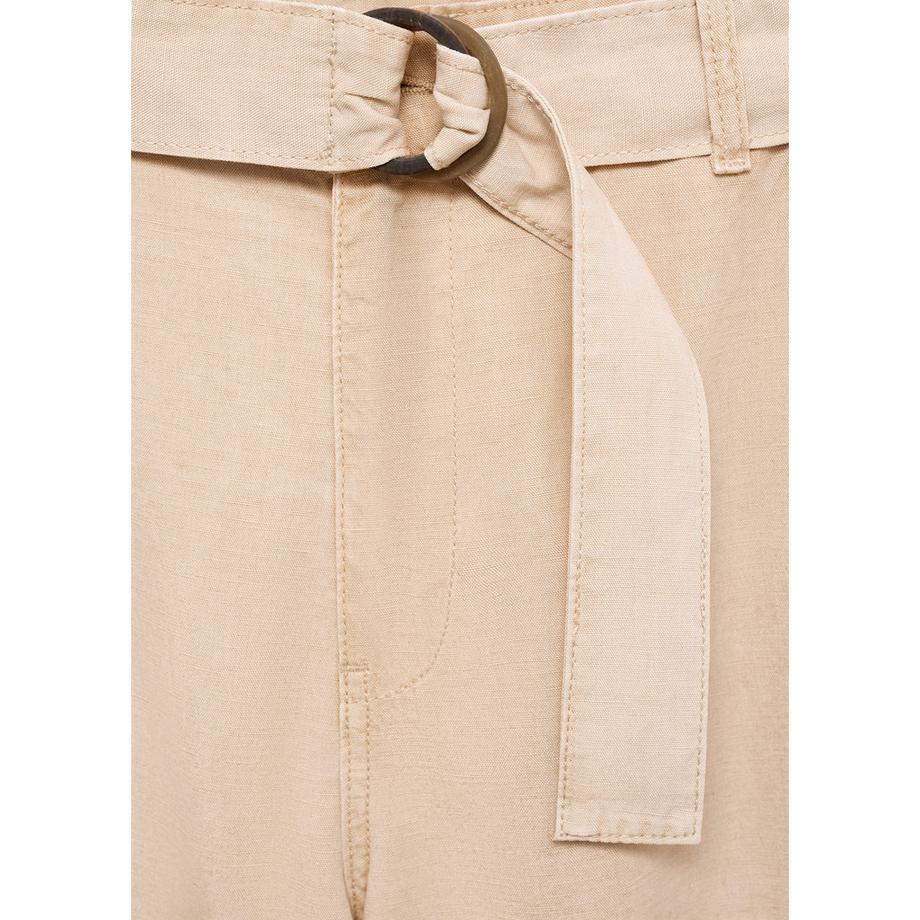 MANGO LEA Vita Media Gamba Larga Pantaloni con Cintura  
