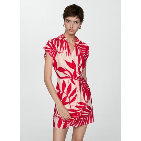 MANGO JARRY Robe Mini Imprimé Tropical Effet Cache-cœur  