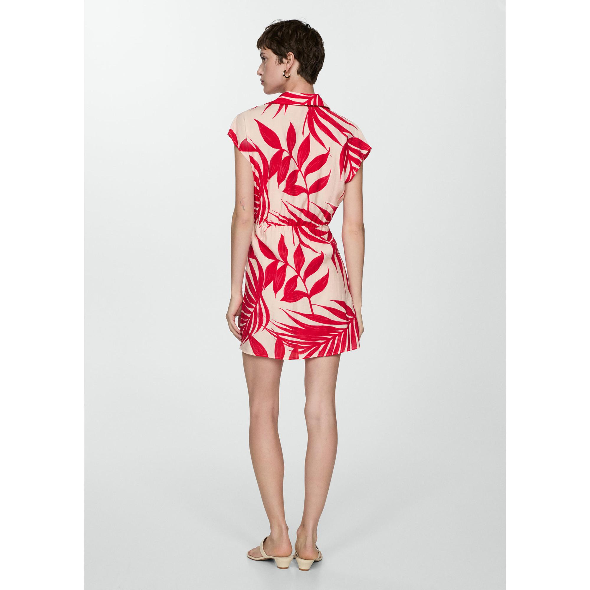 MANGO JARRY Robe Mini Imprimé Tropical Effet Cache-cœur  