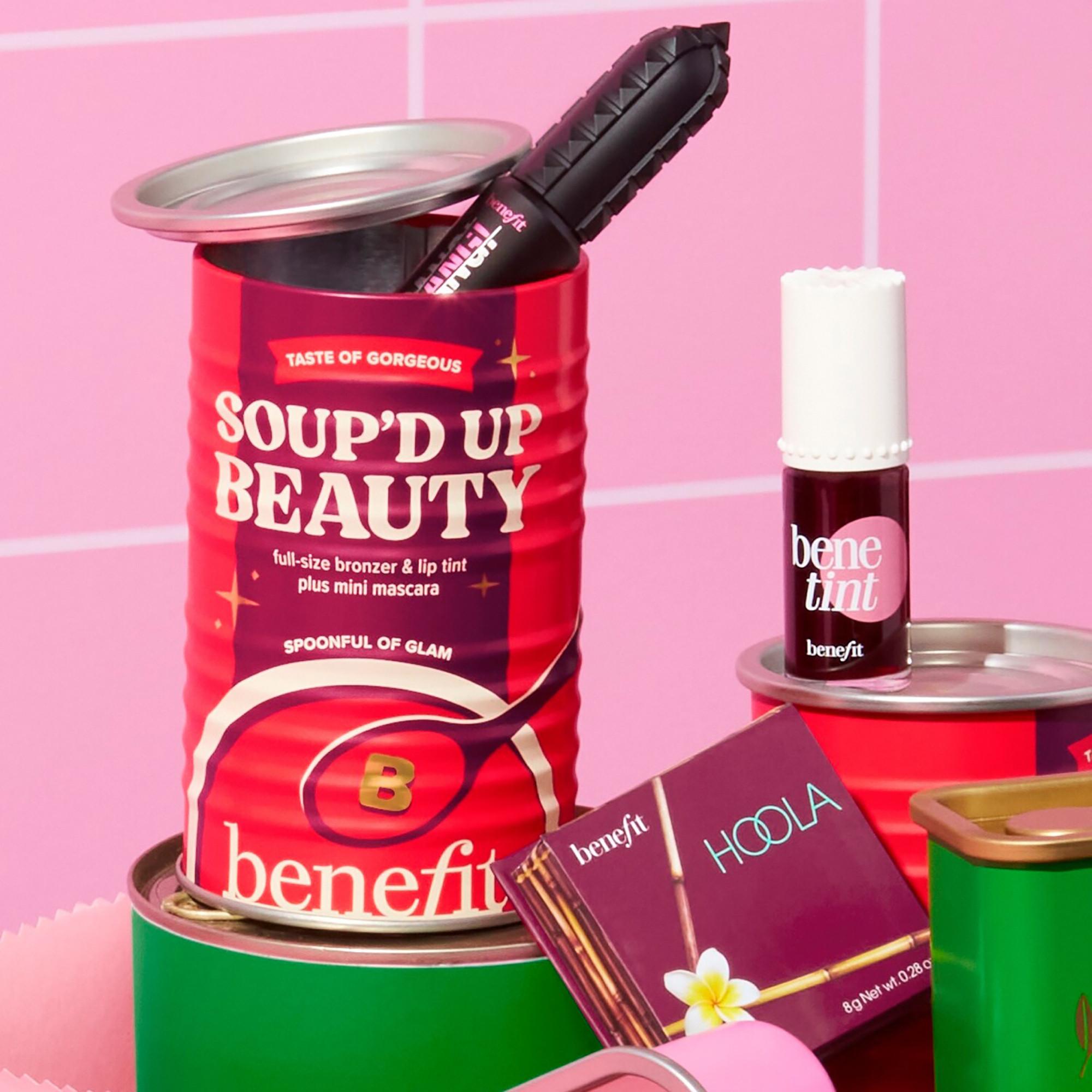 benefit  Soup'd Up Beauty - Le coffret de Noël  bronzer, blush joues & lèvres et mascara 