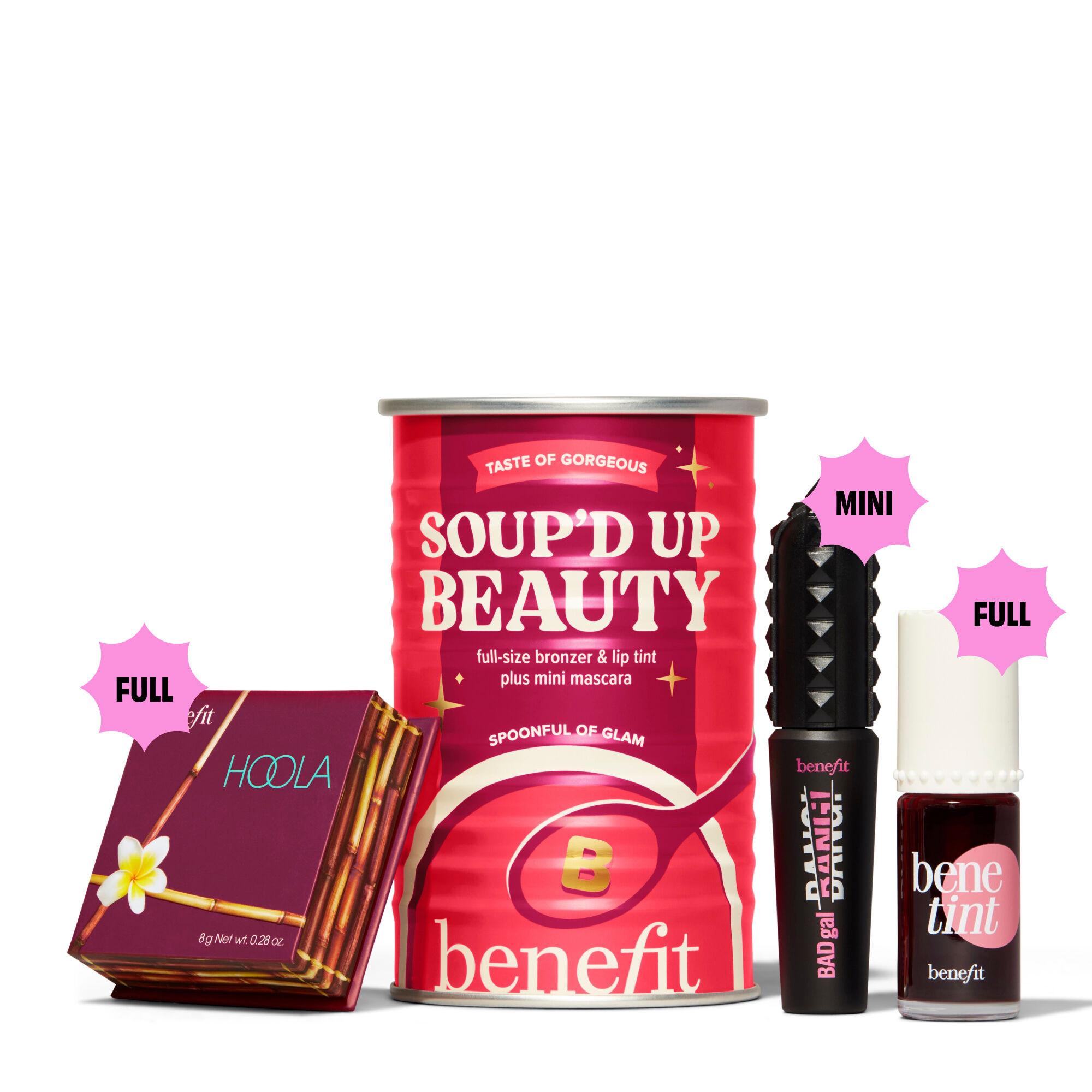 benefit  Soup'd Up Beauty - Kit Bronzer, Tinta Labbra e Gaunce & Mascara 