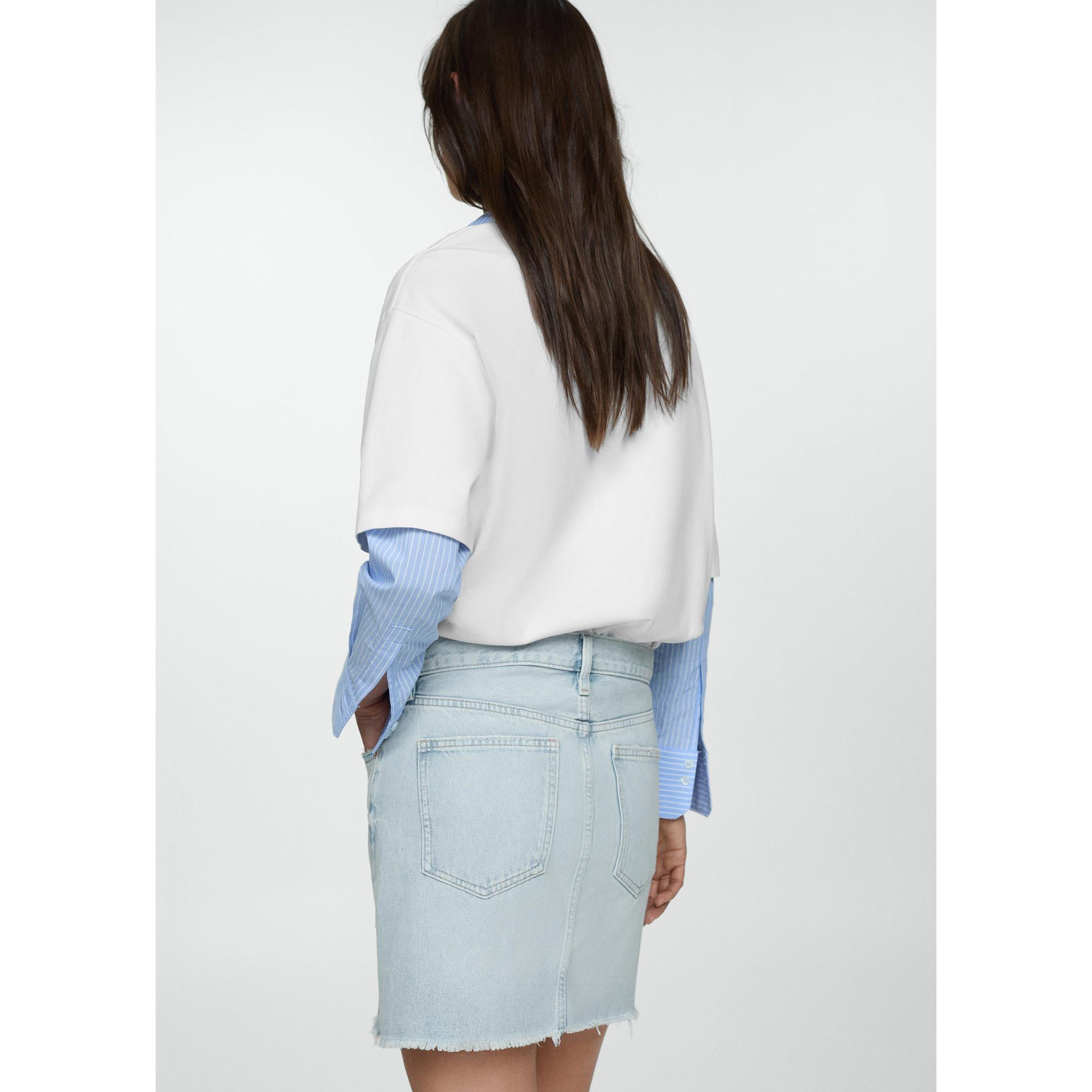 MANGO Elena Jupe Courte en Jean  