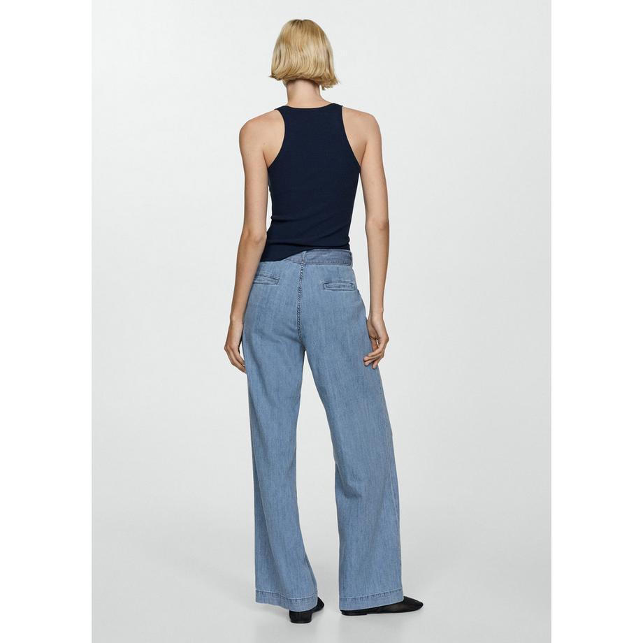 MANGO LEA Pantalon Large avec Ceinture  