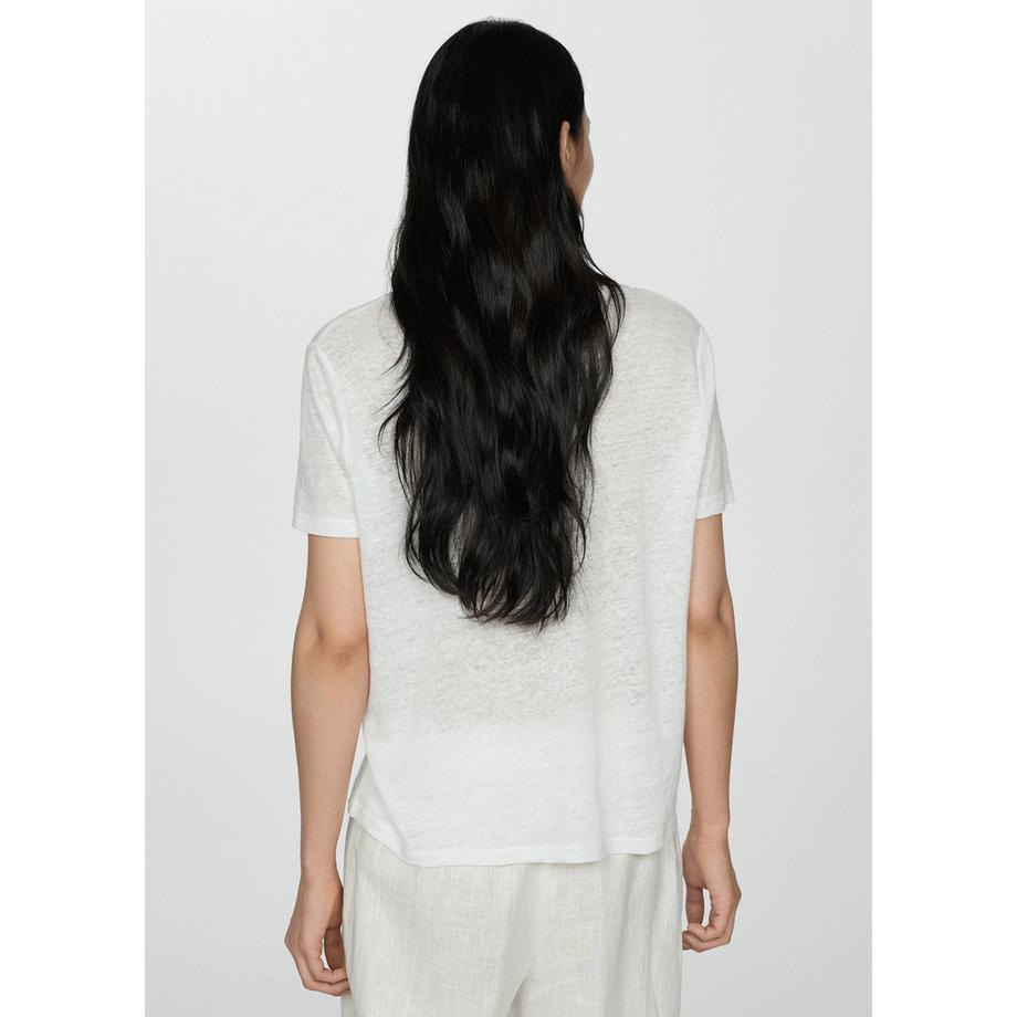 MANGO Linito V-Ausschnitt Kurzarm T-Shirt  