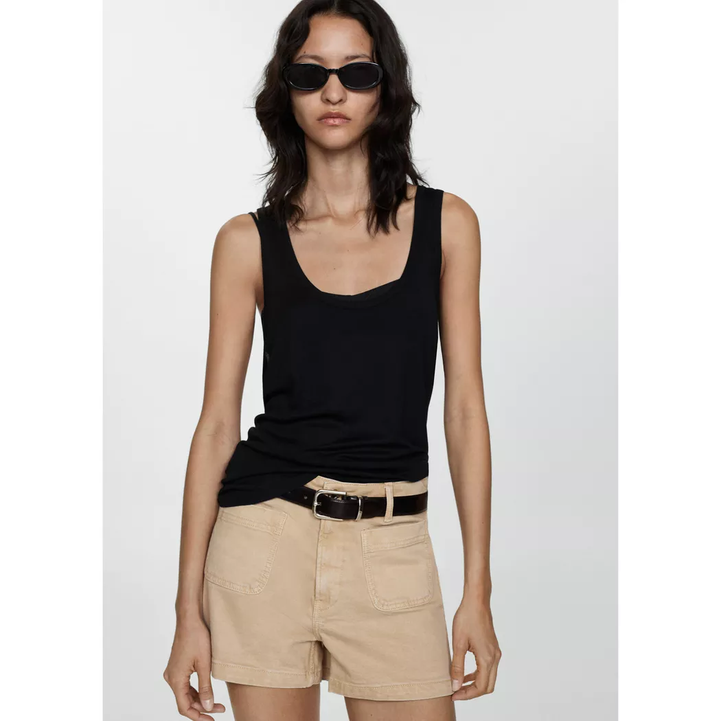 Mango - Shorts, für Damen, Staub, Größe 44