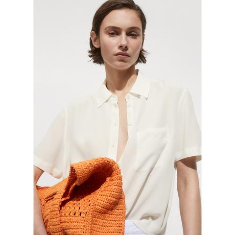 MANGO Moss Kurzarmbluse  