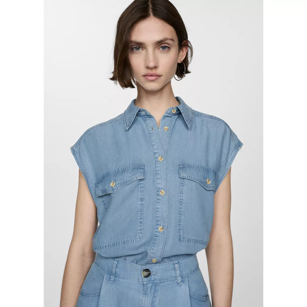 Mango - T-Shirt, für Damen, Jeans, Größe L