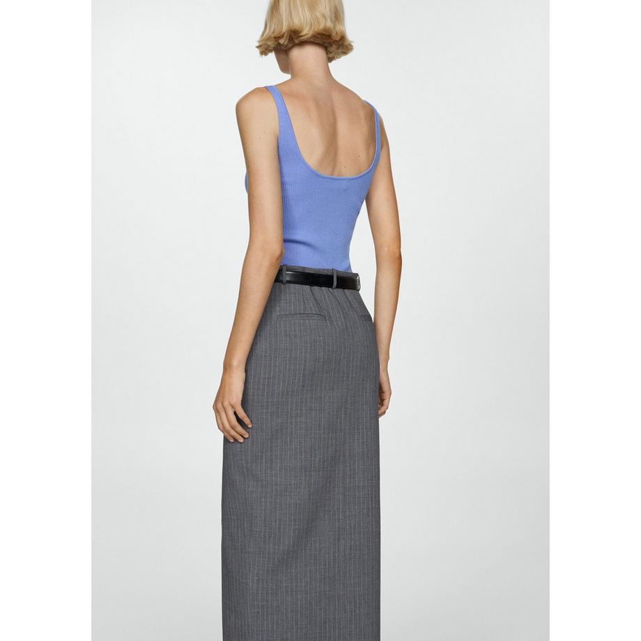 MANGO GYMNASTI Top Col V en Maille Fine  