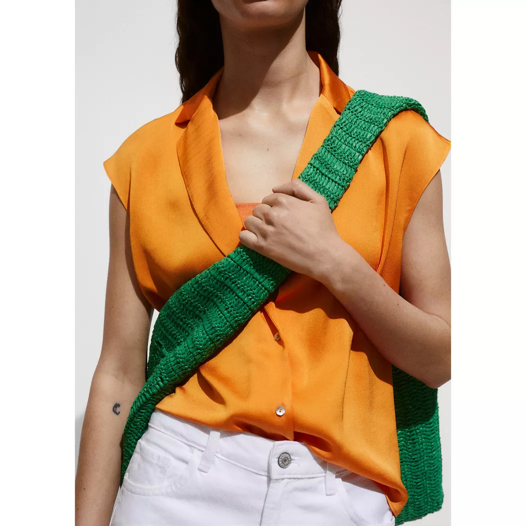 Mango - T-Shirt, für Damen, Orange, Größe S