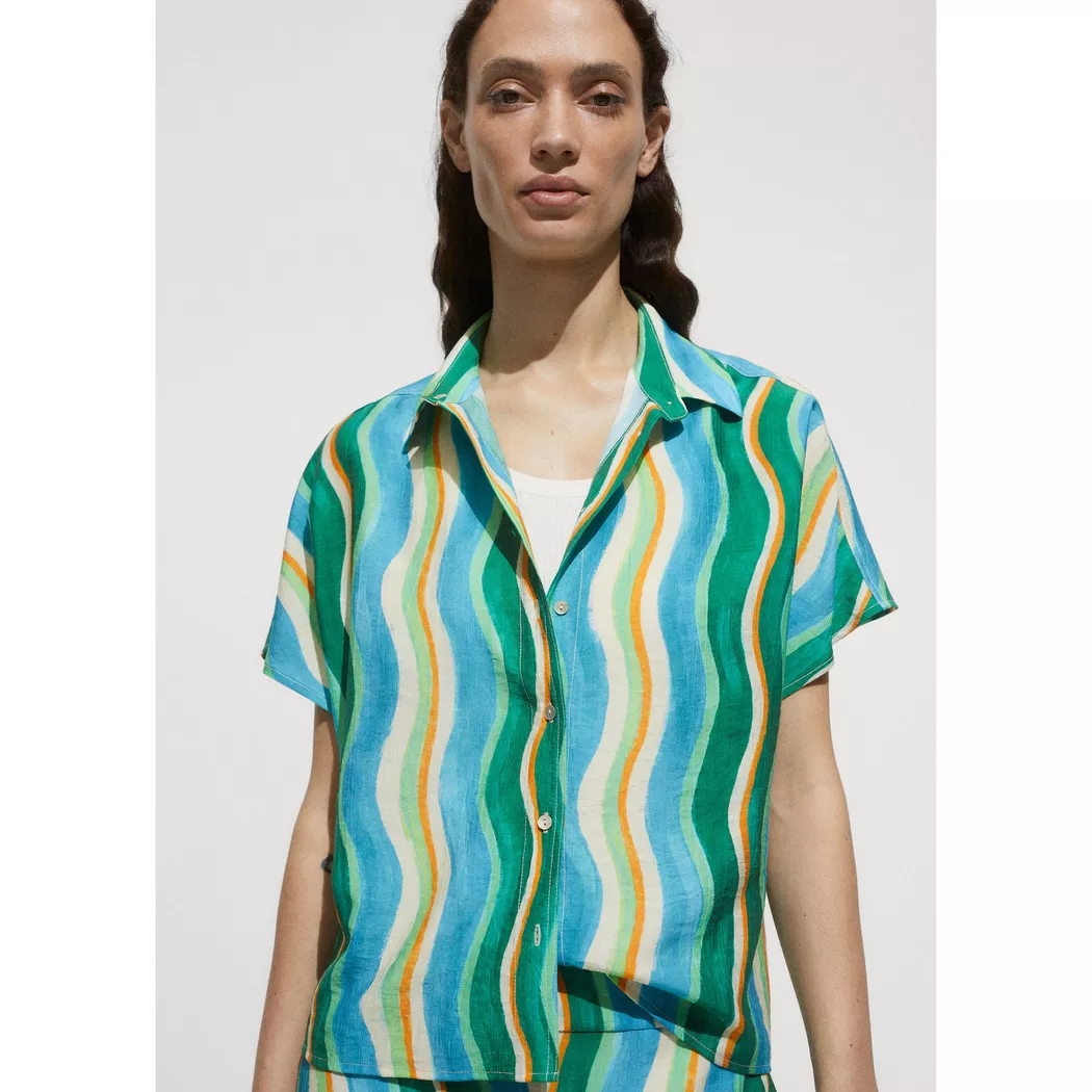 Mango - T-Shirt, für Damen, Grün, Größe S