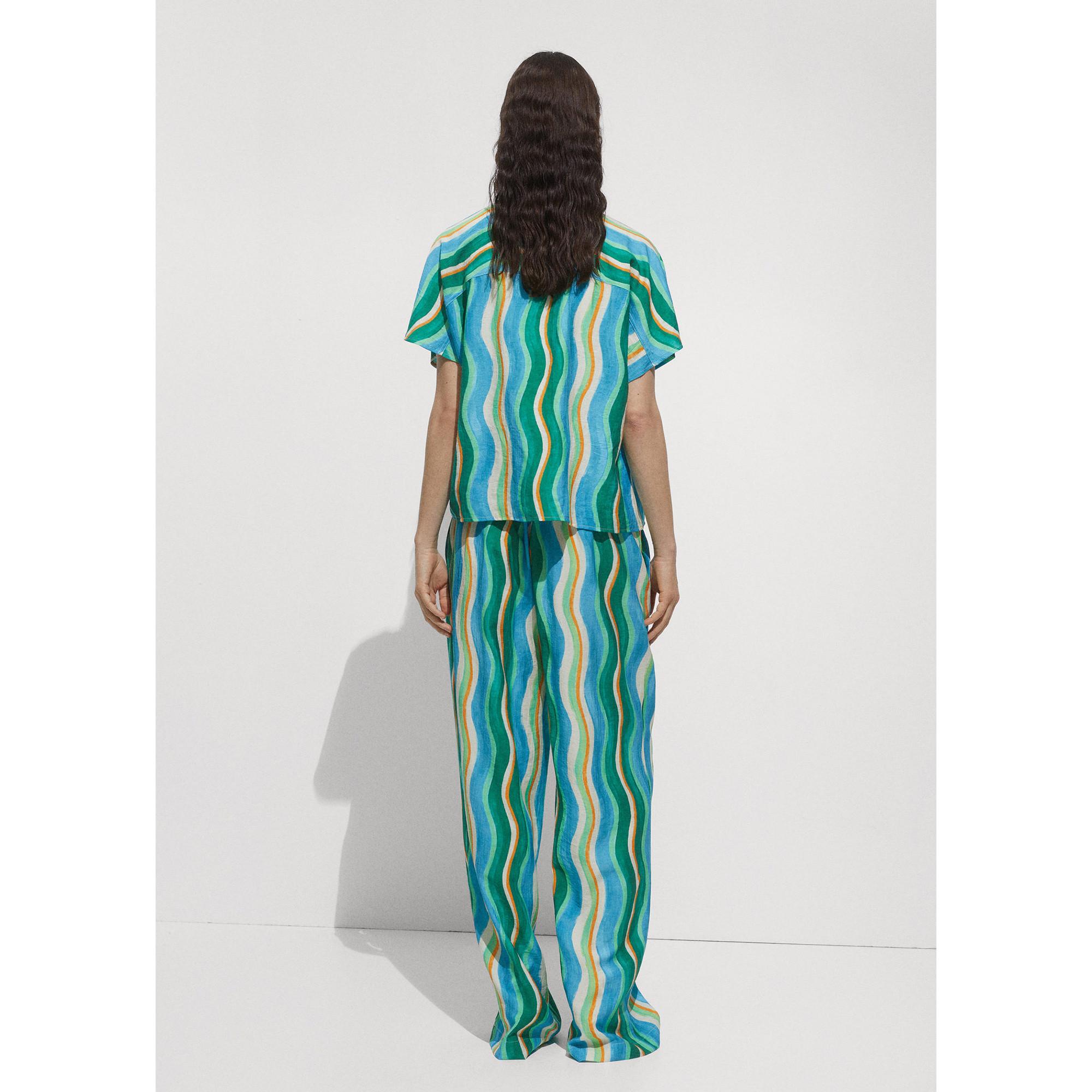 MANGO Mykonos Chemise Manches Courtes Rayée  