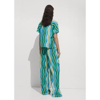 MANGO Mykonos Wavy Striped Wide Leg Hose  