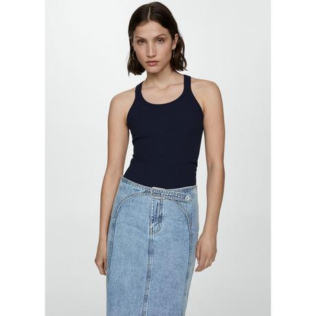 MANGO RIRI Top a Costine Girocollo  