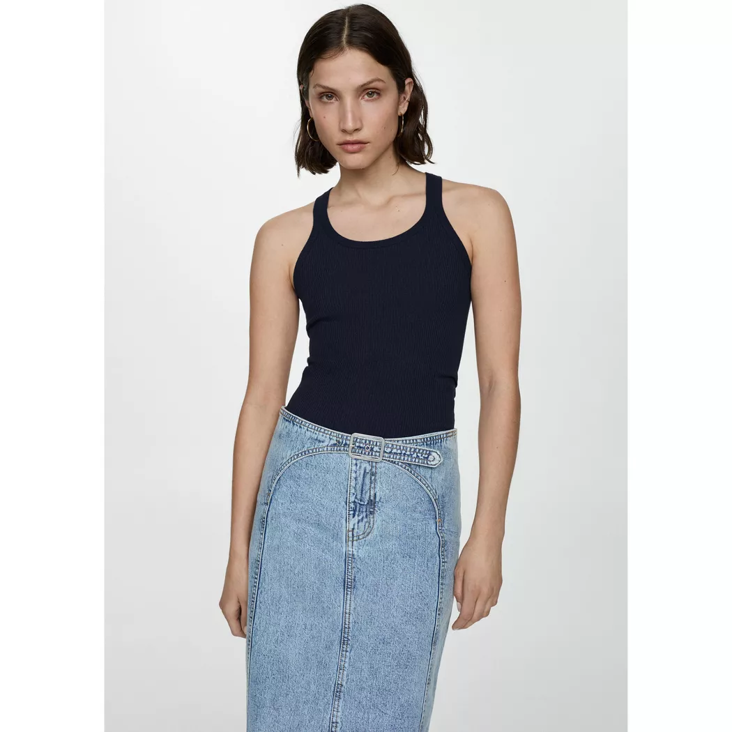 Mango - Top, für Damen, Marine, Größe S