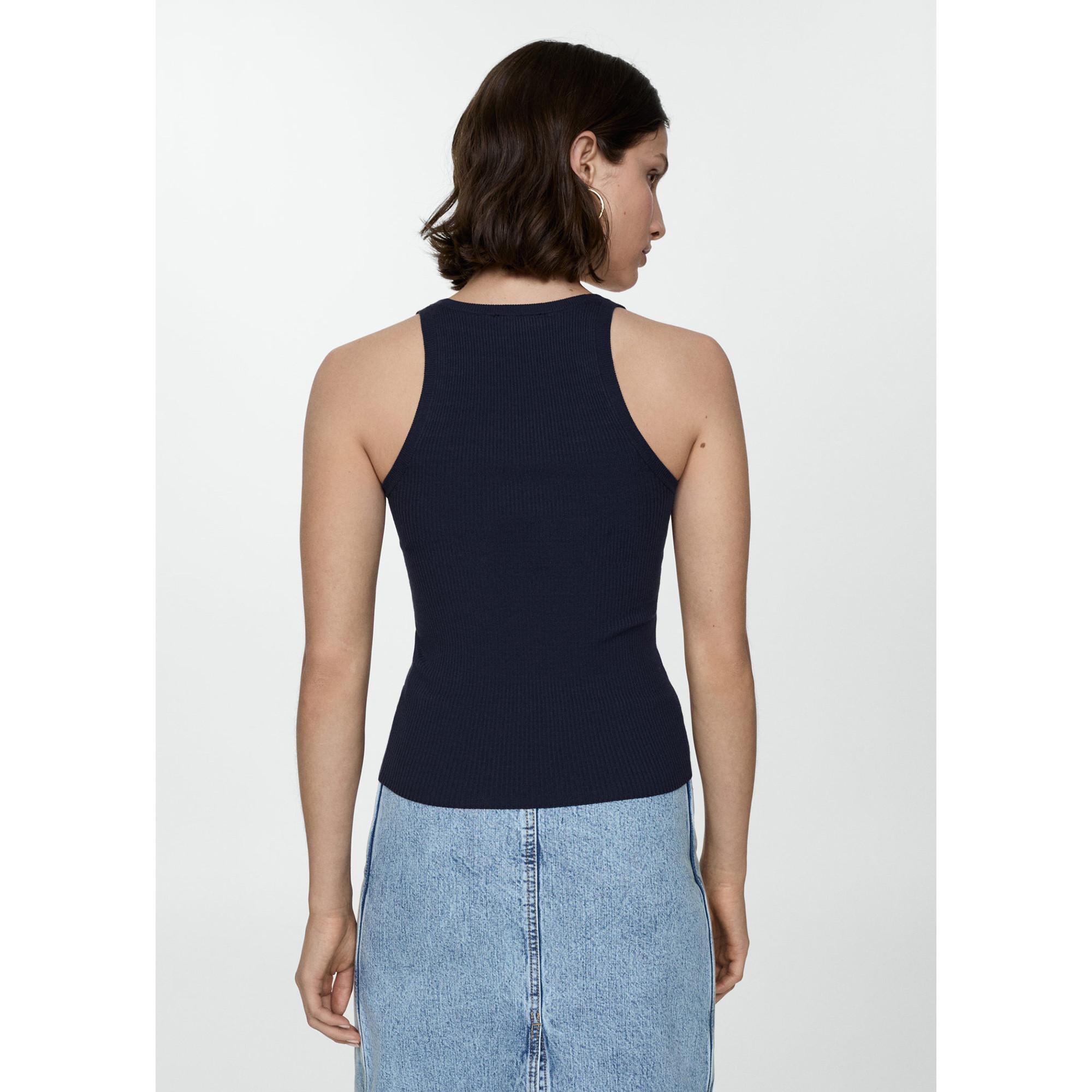 MANGO RIRI Top a Costine Girocollo  