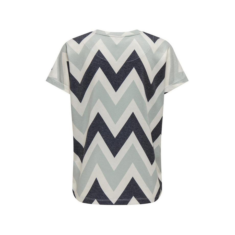 ONLY T-Shirt Maniche Corte Vestibilità Regolare Motivo Zigzag  