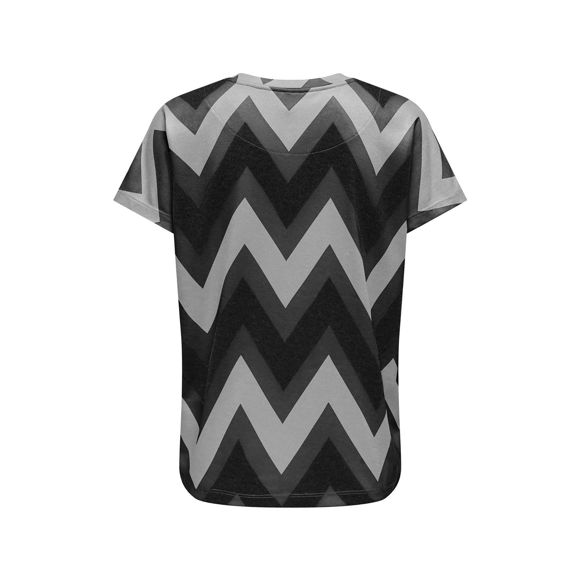 ONLY T-shirt Maniche Corte Fantasia Zigzag  