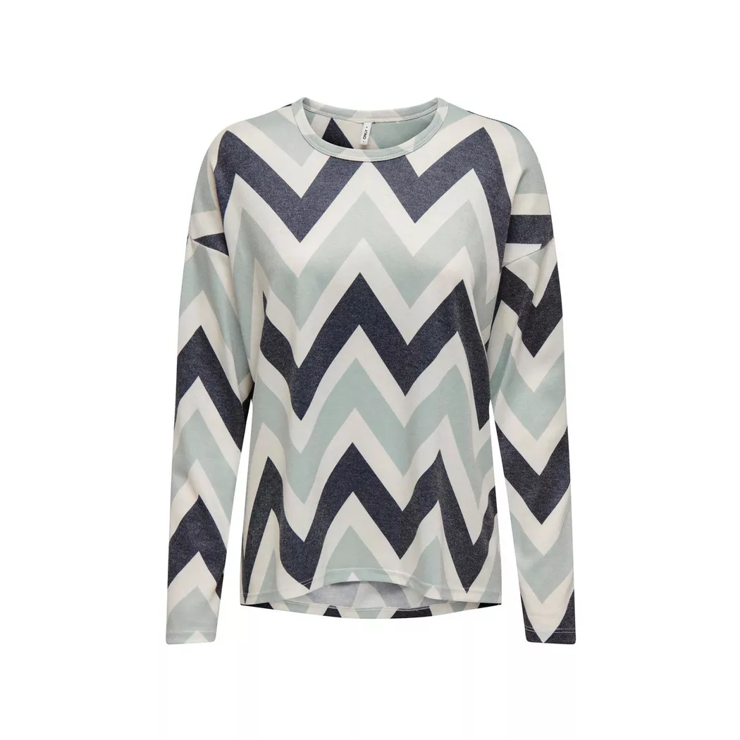 Only - T-Shirt, langarm, für Damen, Zweifarbig, Größe S