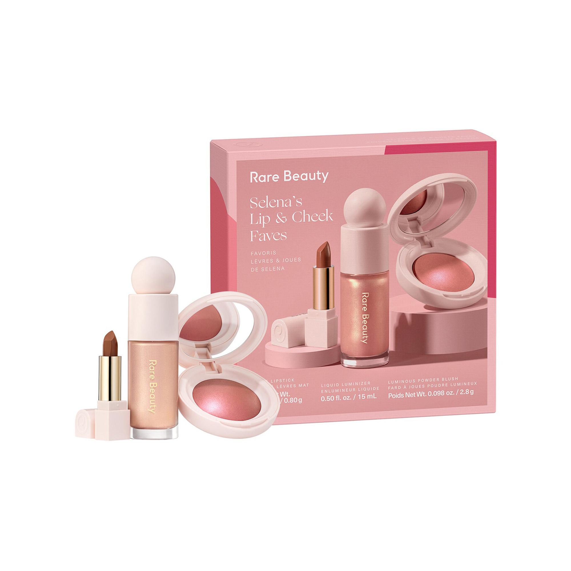 RARE BEAUTY  Set Selena Lip & Cheek Faves - Mini Rouge, Highlighter und Lippenstift 