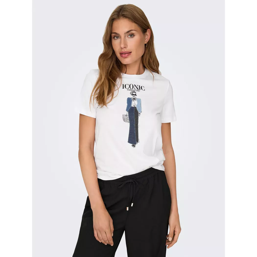 Only - T-Shirt, für Damen, Weiss Größe M