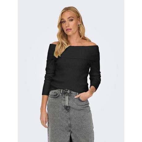 ONLY Pull côtelé à épaules dénudées  