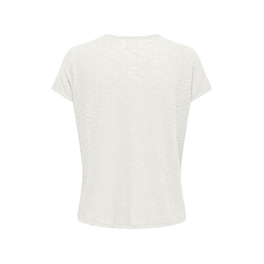 ONLY Geripptes V-Ausschnitt T-Shirt  