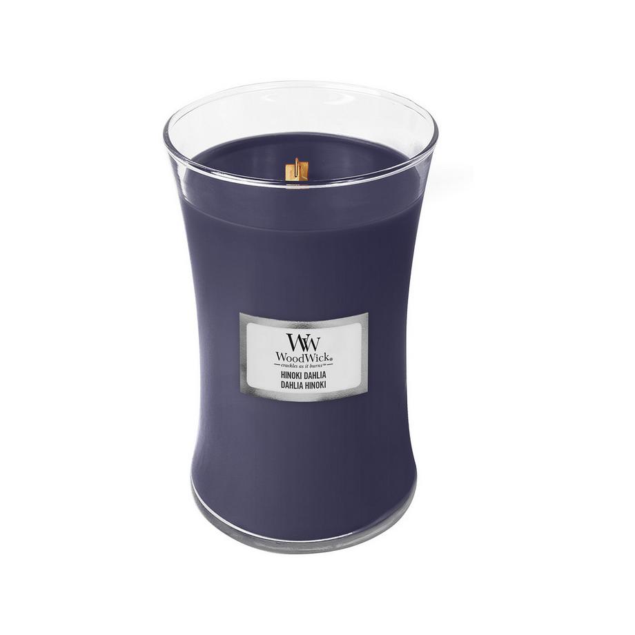 WoodWick Candela profumata in vetro Hinoki Dahlia 