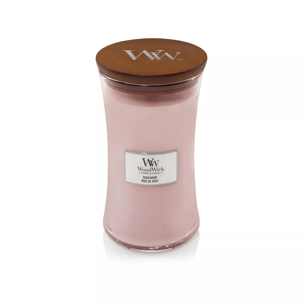 WoodWick - Bougie parfumée en verre, 609G, Rose